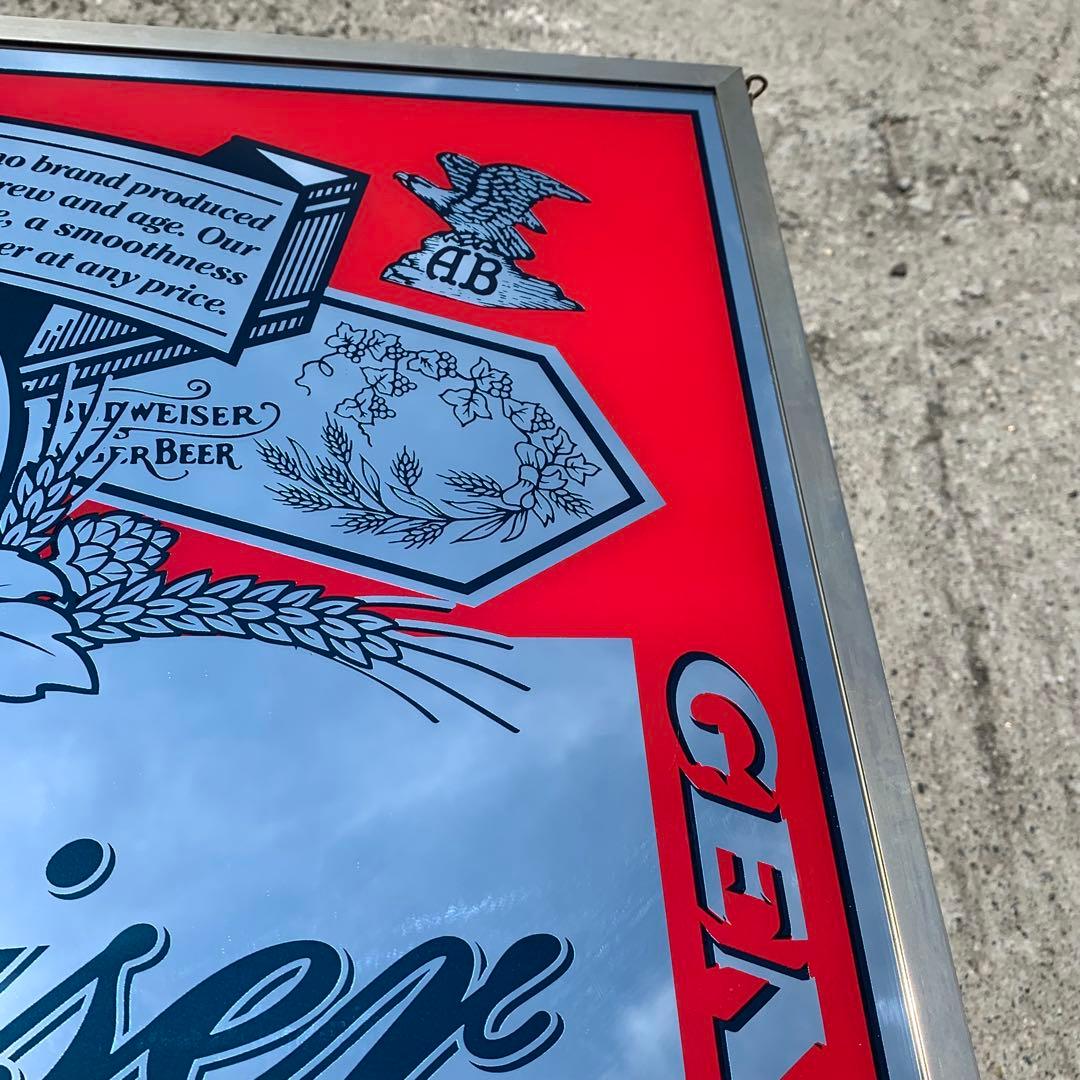 54×46cm　バドワイザー　パブミラー　Budweiser 鏡