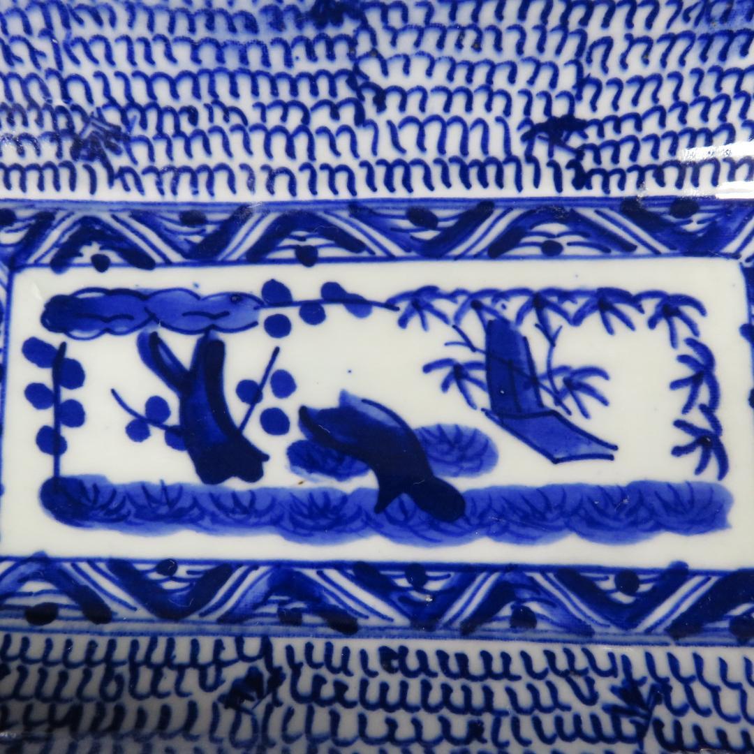 角皿 5枚 染付 古伊万里 明治 江戸 微塵唐草 松竹梅 歪み - メルカリ