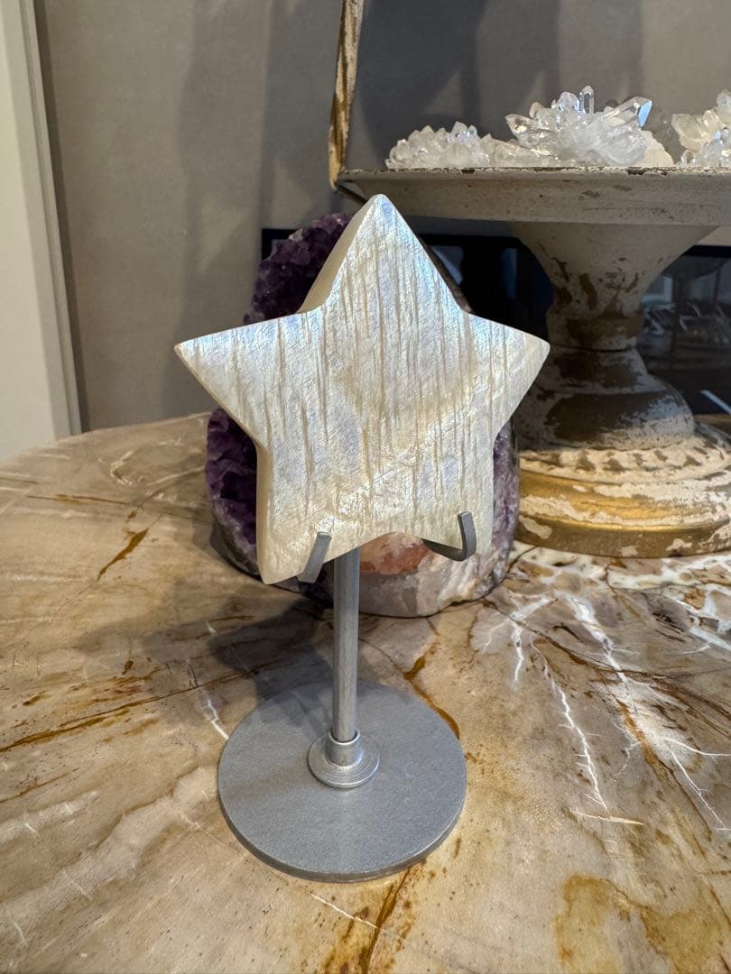 両面ブルーシラー★ムーンストーン スター ⭐︎シルバースタンド付