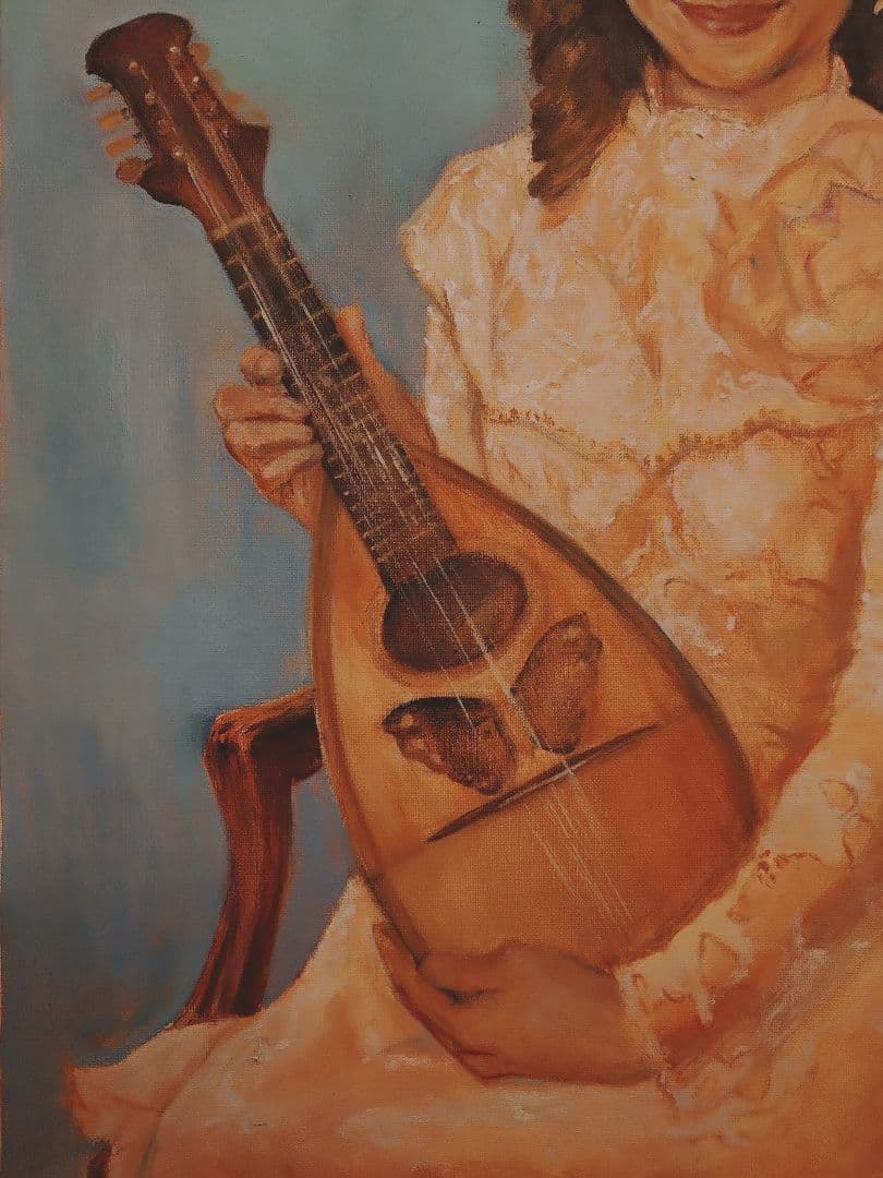 真珠夫人 肖像画 横山めぐみ 油絵 肉筆