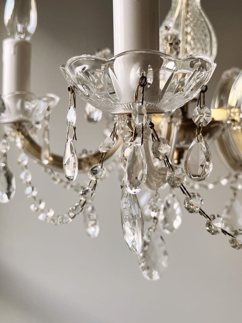 【ワケあり】ドイツ　ヴィンテージ　シャンデリア　5灯式