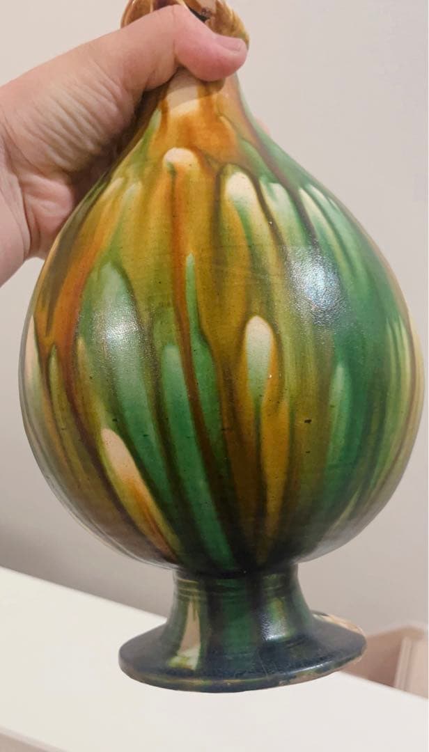 三彩鳳首執壺　陶芸　骨董品　古美術