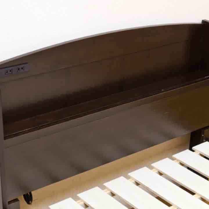 ☆定価80784円☆Treia　宮棚・コンセント付きベッド　DBR/LBR