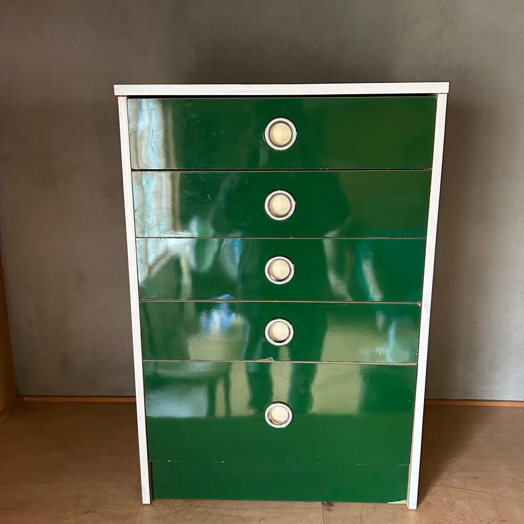 レトロなタンス　グリーン