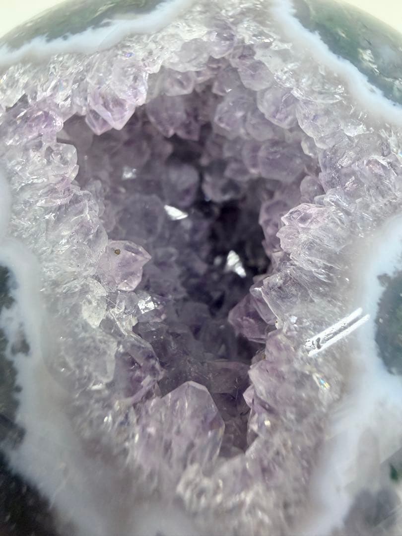 希少　パープルモス　スフィア　王冠スタンド付き☆ 笑口　丸玉　大