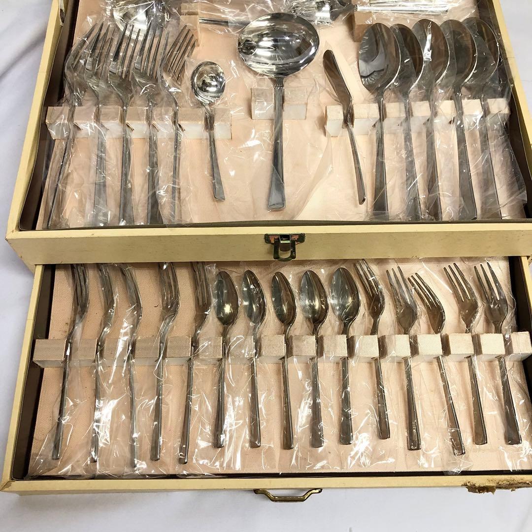 【1】未使用 アズマ 18-8 ステンレス カトラリー セット 45本