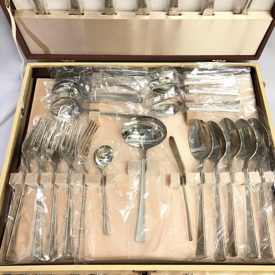 【1】未使用 アズマ 18-8 ステンレス カトラリー セット 45本