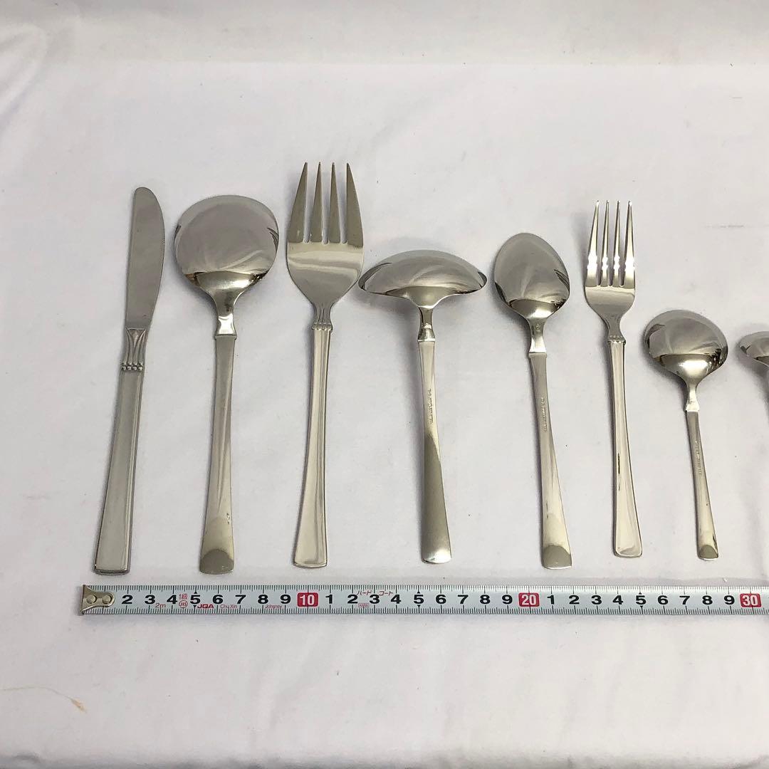 【1】未使用 アズマ 18-8 ステンレス カトラリー セット 45本