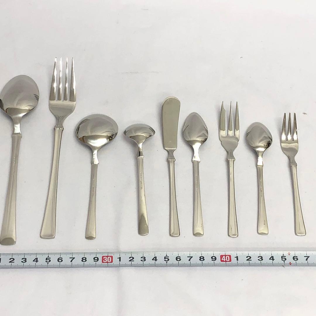 【1】未使用 アズマ 18-8 ステンレス カトラリー セット 45本