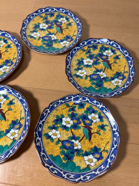 403 美濃焼 多治見焼 第一陶器 プレート 花鳥文様  5客　未使用