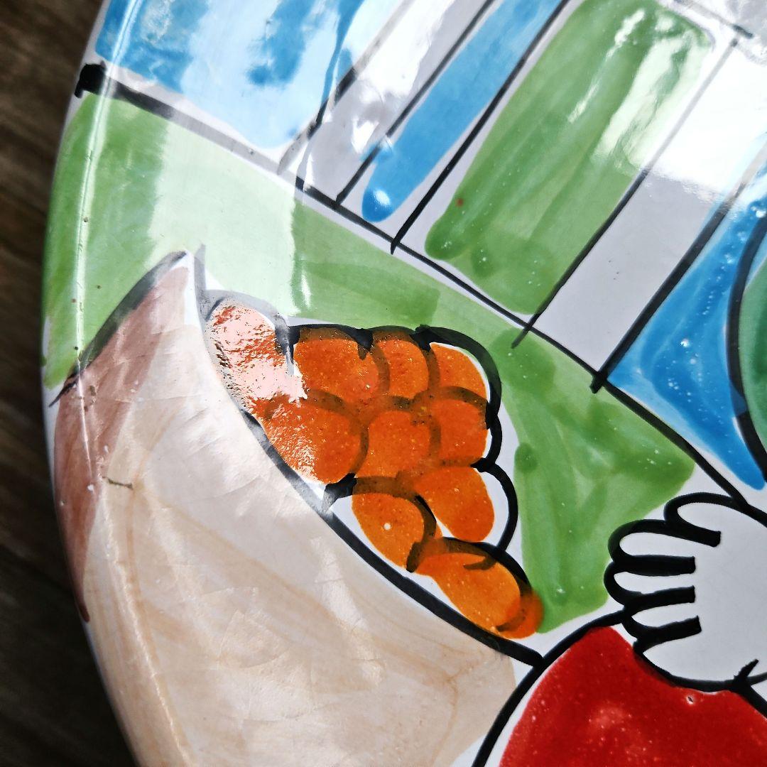 女の人シチリア陶器ラムーザLAMUSA飾り皿イタリアハンドペイント新宿