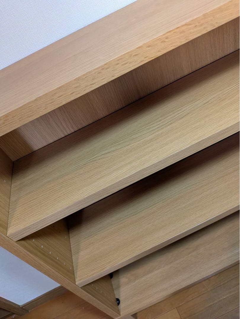 ■送料込■無印良品 木製薄型ラック ワイド小 奥行22cm 本棚 棚