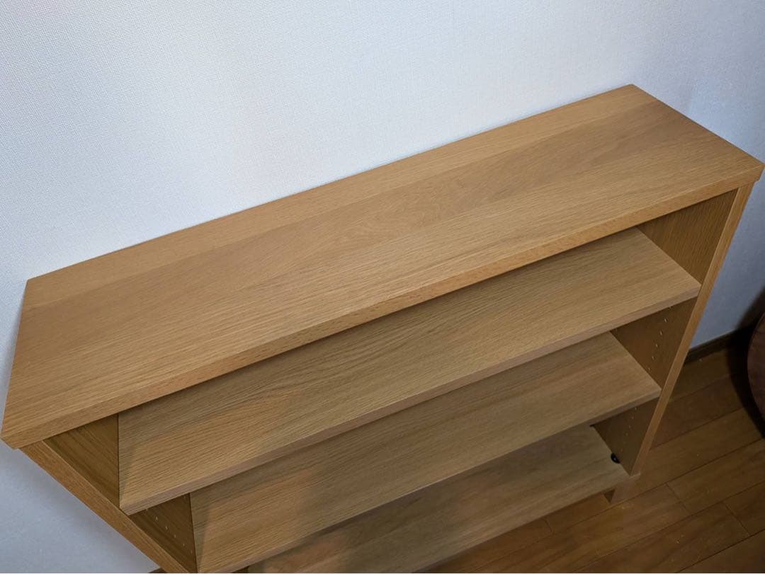 ■送料込■無印良品 木製薄型ラック ワイド小 奥行22cm 本棚 棚