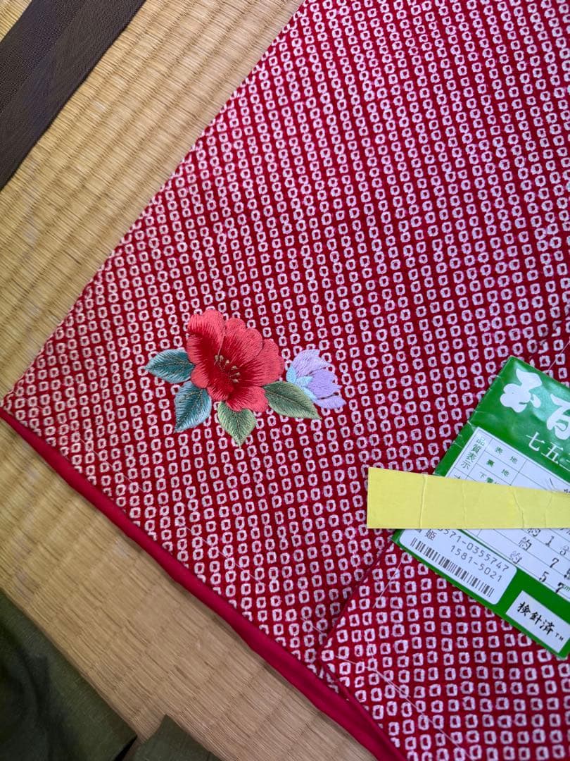 七五三　正絹　絞り　女の子　キッズ　7歳　ピンク　総絞り　絹