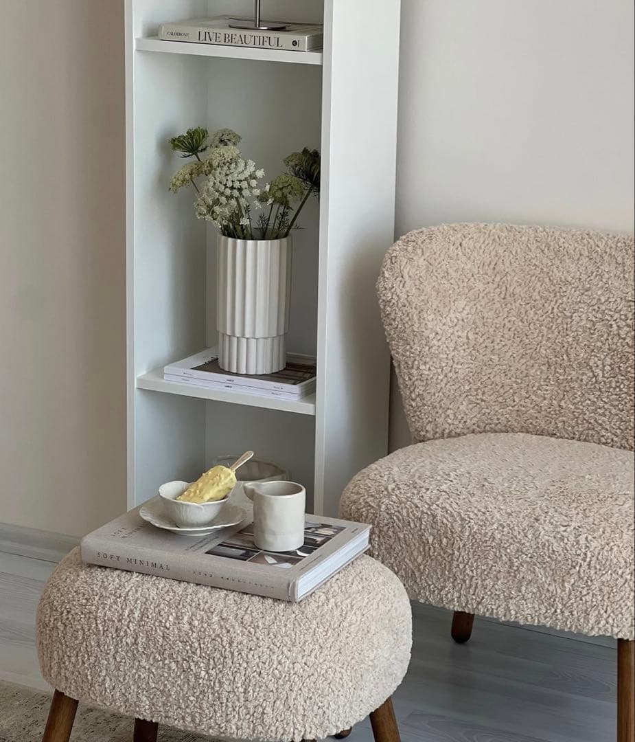 【セット】アームチェアナチュラルカラー　テリー　スツールセット