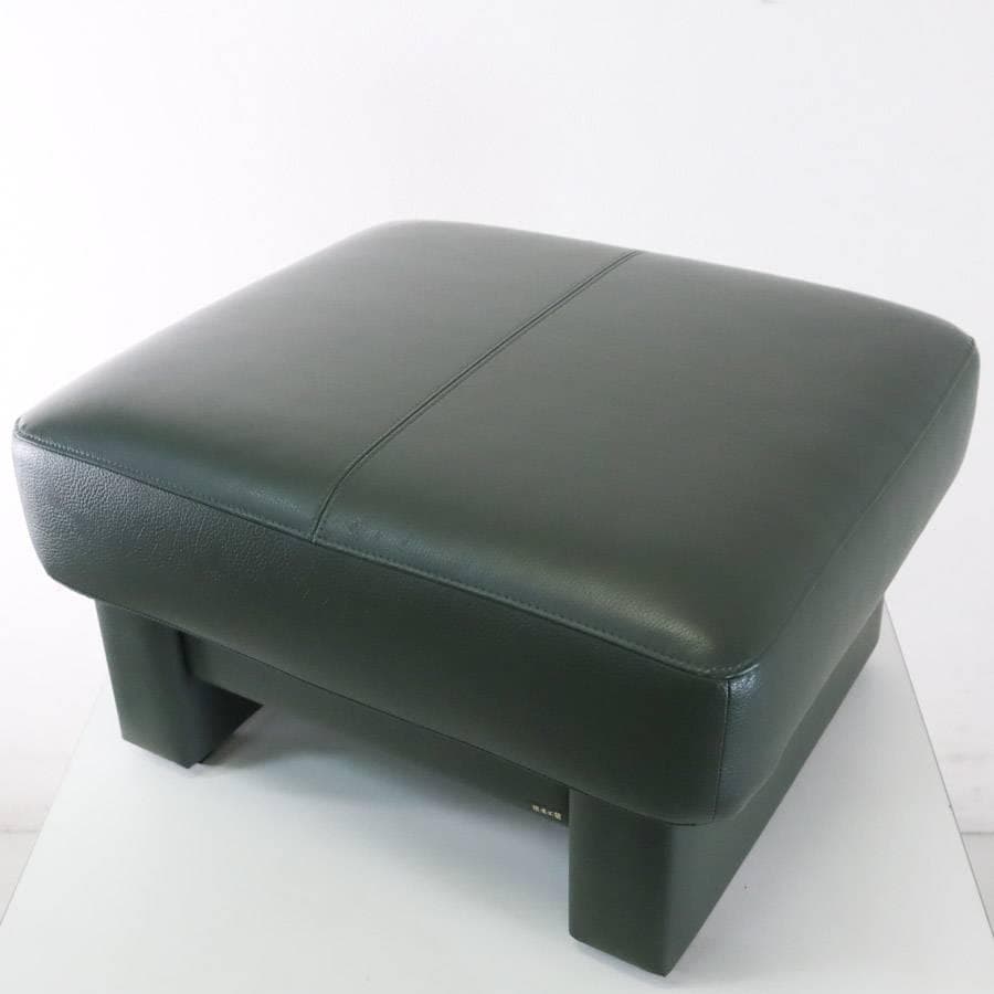 浜本工芸 No.2000スツール オットマン ダークグリーン系 本革