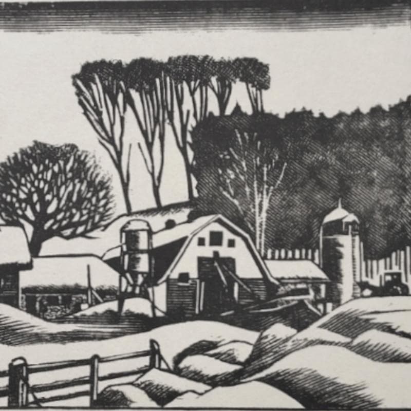 ☆萩原常良☆「 牧舎 」木版画 20/150 サイン入り 未使用！ - メルカリ