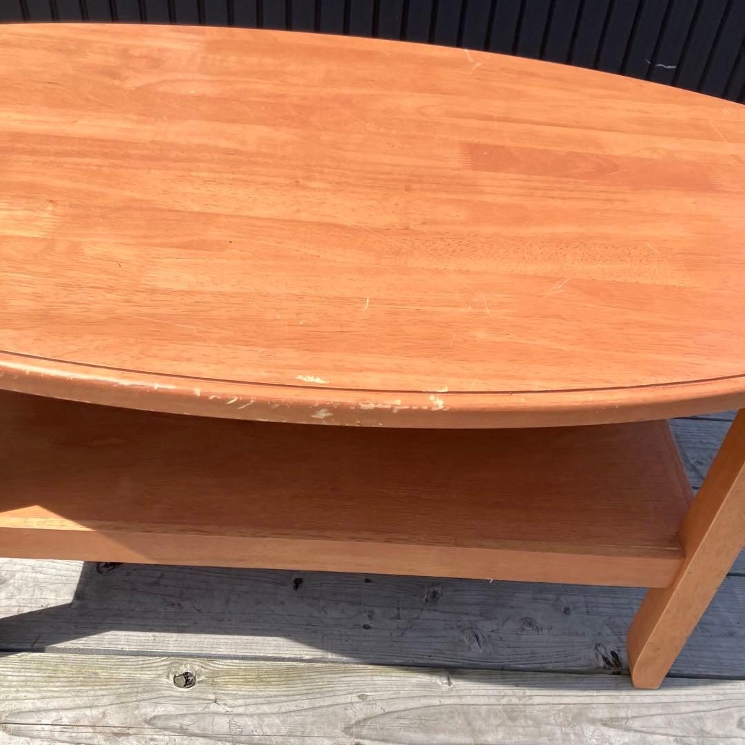北欧レトロ ヤマシロ ラバーウッド 木製 オーバル コーヒーテーブル センター