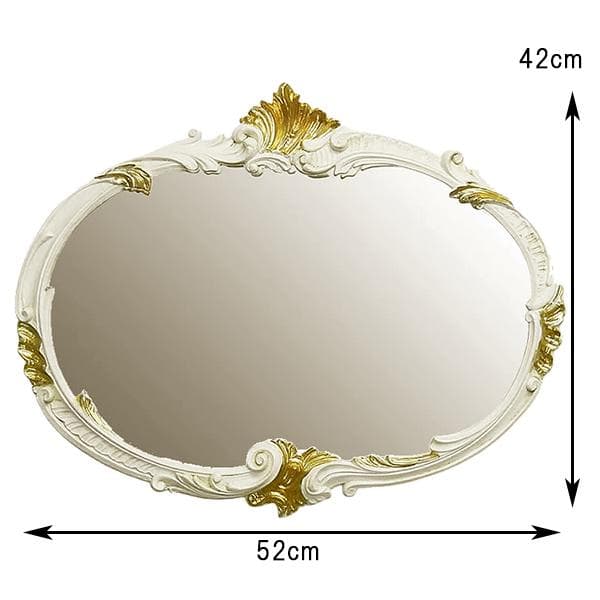 イタリア製　オーバルミラー（左右非対称デザイン）縦横可能