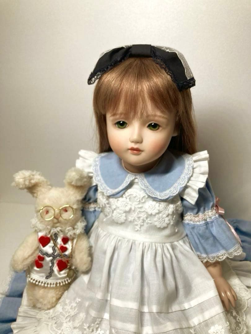 創作ビスクドール　『Alice』　不思議の国のアリス　創作人形　白うさぎ付き