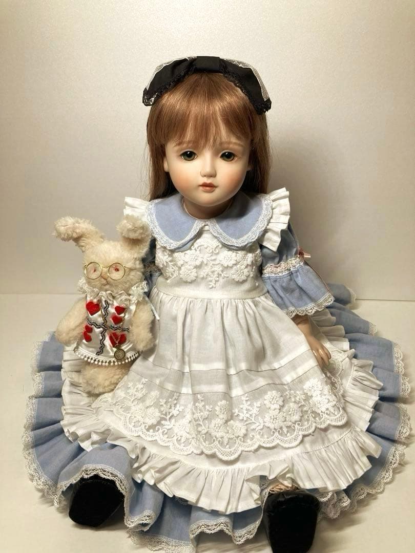 創作ビスクドール　『Alice』　不思議の国のアリス　創作人形　白うさぎ付き
