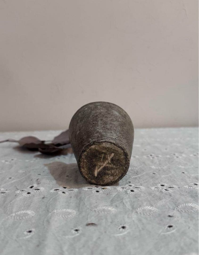 村上躍　白灰化粧プレート湯呑みセット