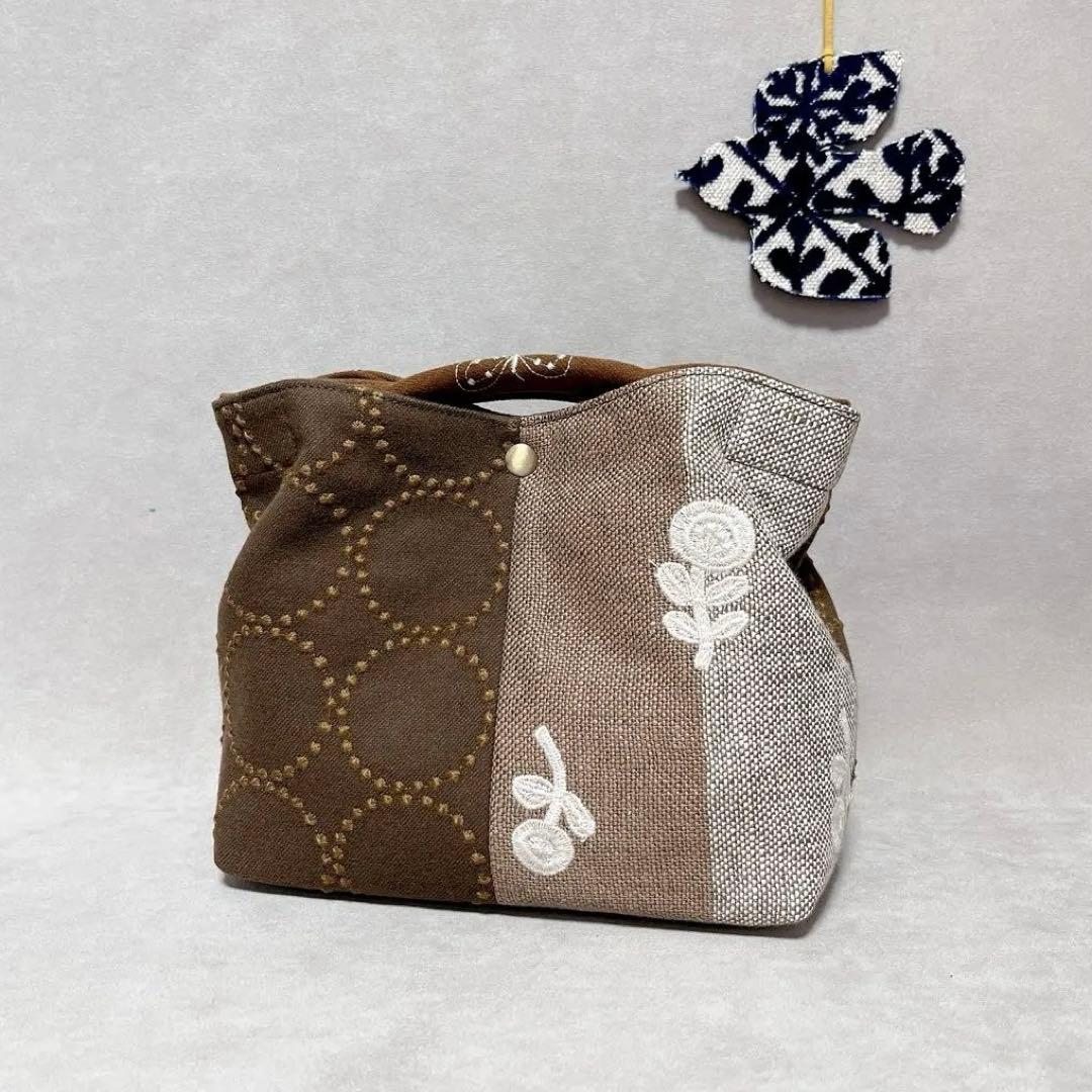 ハンドメイド　ミナペルホネン　くしゅっとトートバッグmini ⑅︎◡̈︎*