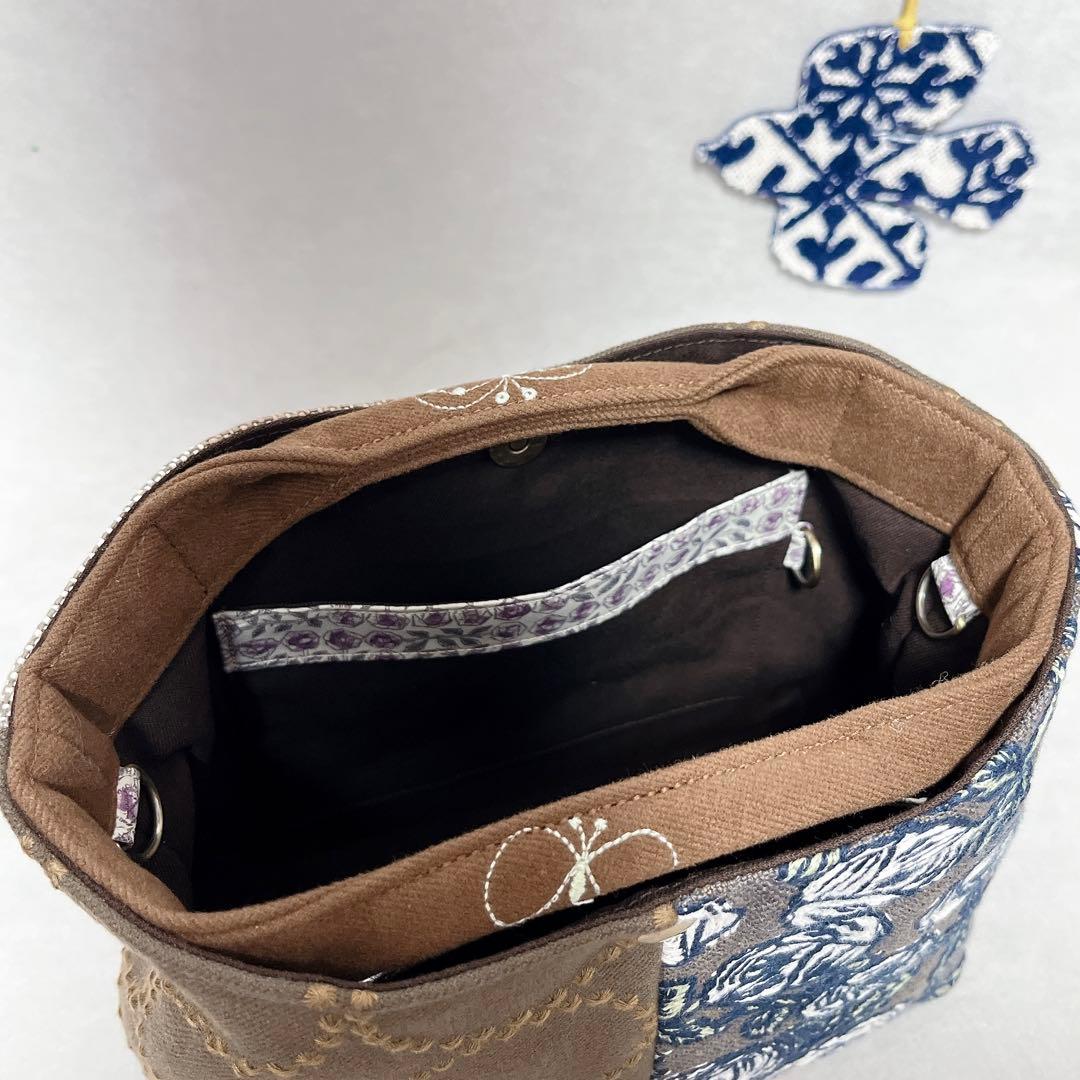 ハンドメイド　ミナペルホネン　くしゅっとトートバッグmini ⑅︎◡̈︎*