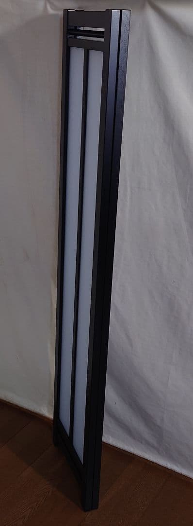 コーナにも２連屏風　2枚式衝立　アクリル板（和紙柄）使用　ブラックフレーム屏風