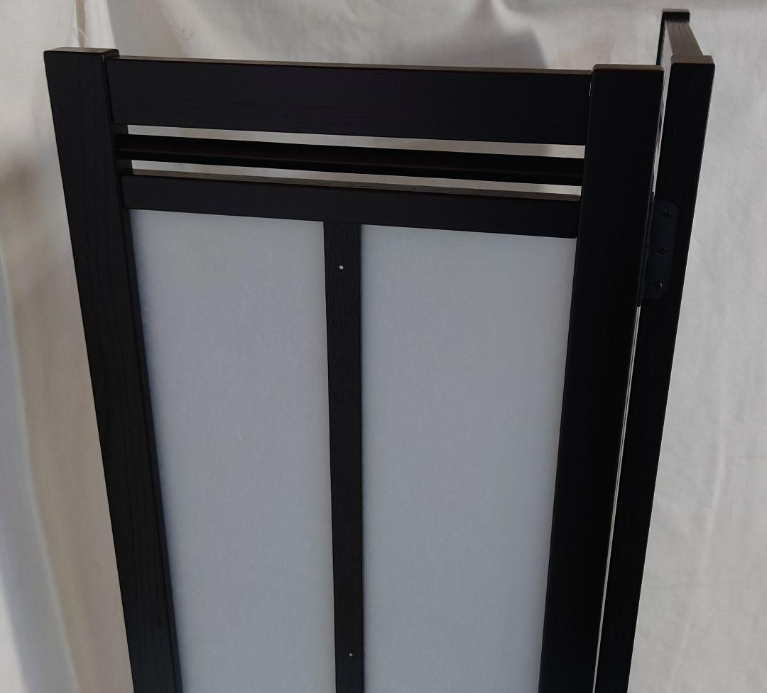 コーナにも２連屏風　2枚式衝立　アクリル板（和紙柄）使用　ブラックフレーム屏風