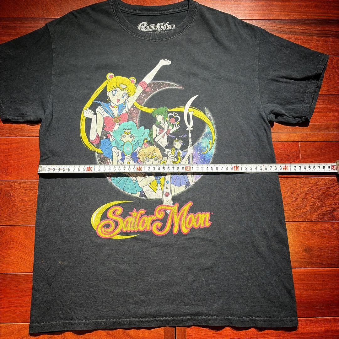 セーラームーン tシャツ ブラック ヴィンテージ 古着 アニメ フェード