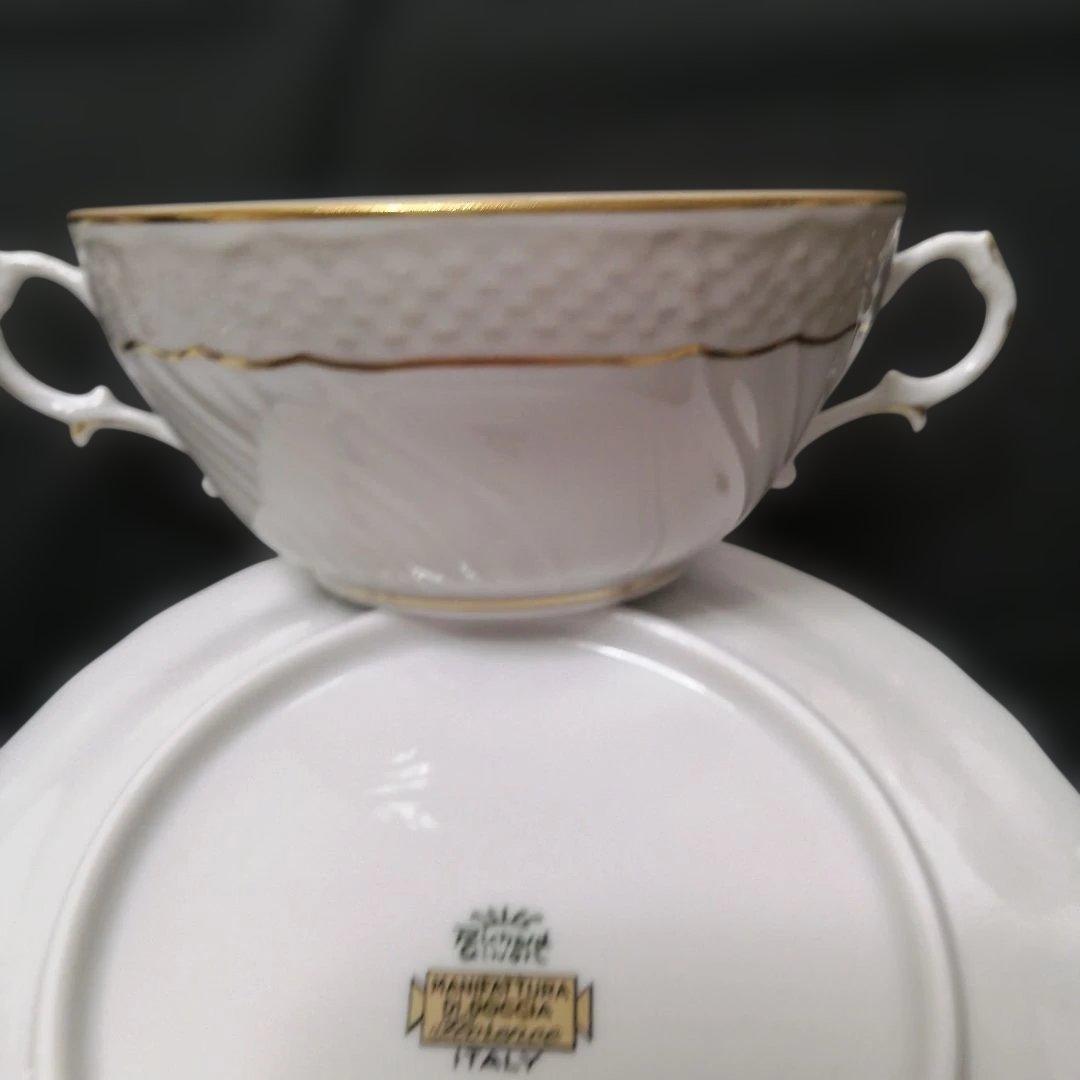 リチャードジノリ　ベッキオグレース　スープカップ&ソーサー2客セット