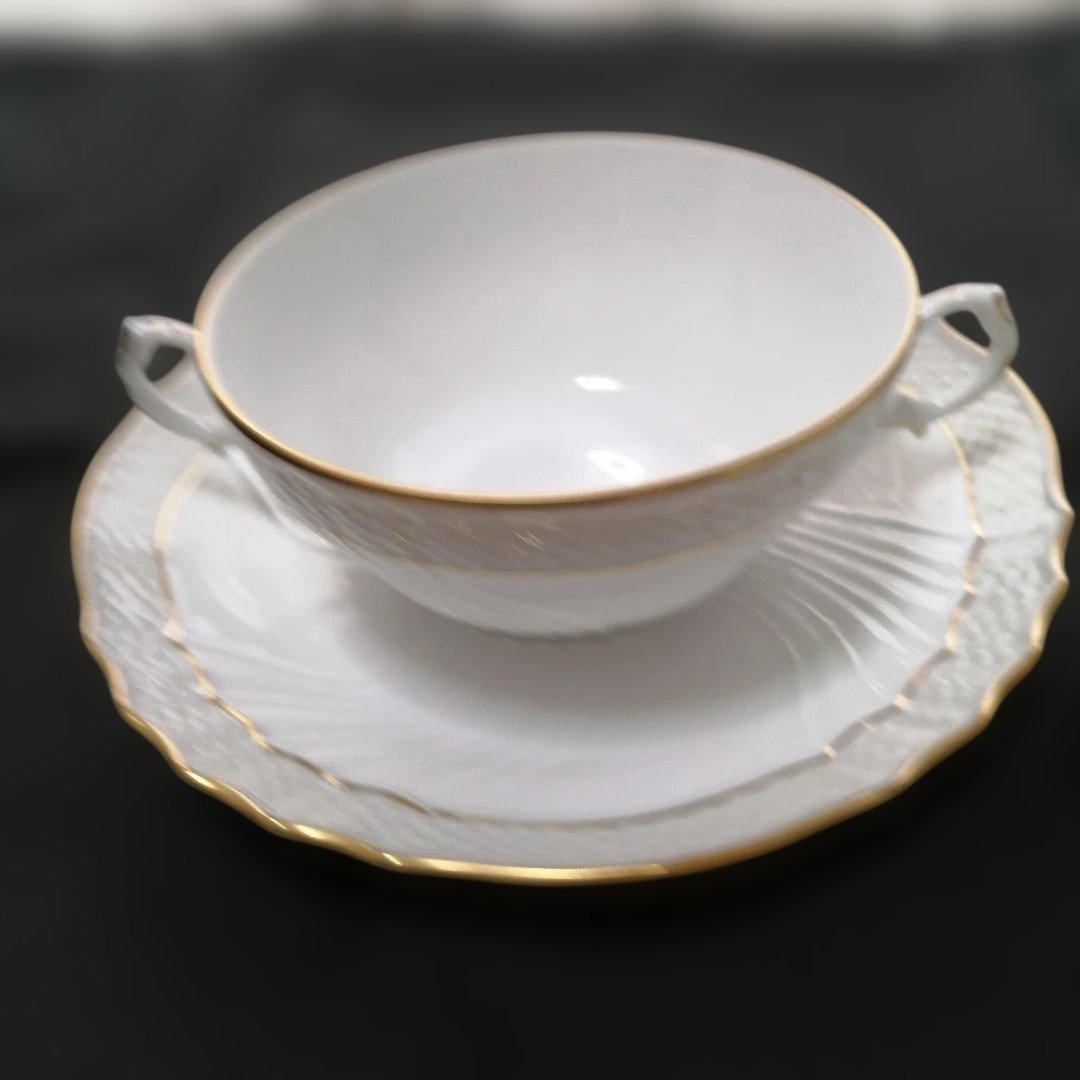リチャードジノリ　ベッキオグレース　スープカップ&ソーサー2客セット
