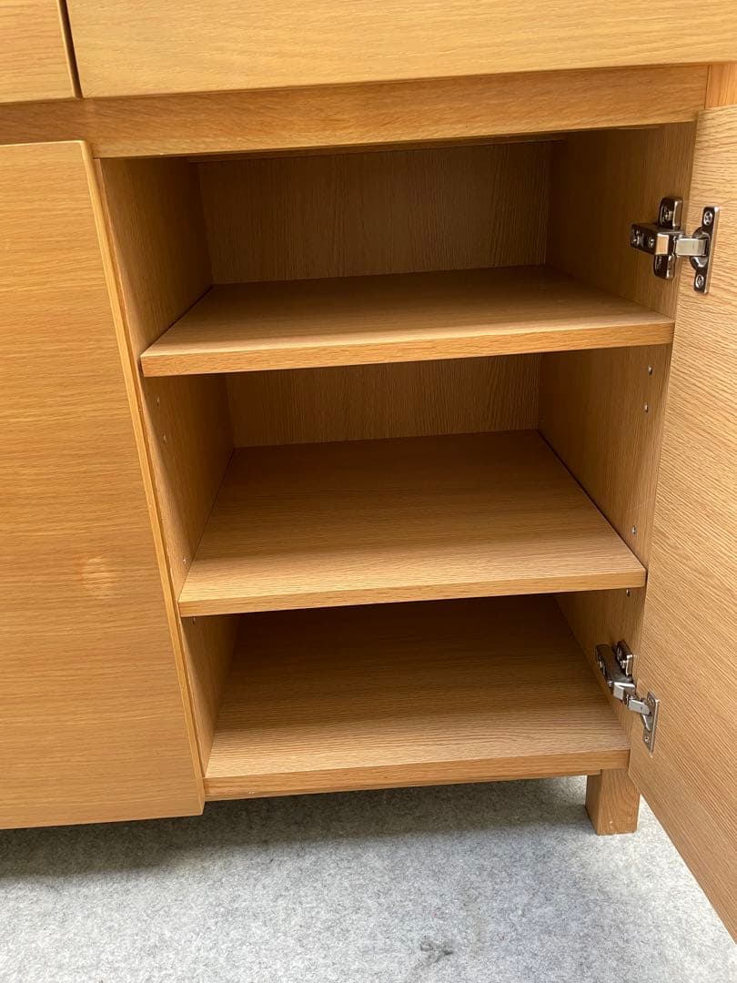 割と綺麗　無印良品　オーク材　カウンター　キャビネット