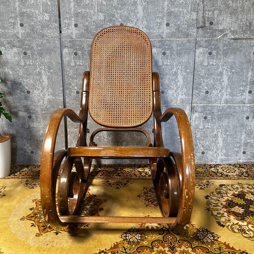 ꧁籐家具꧂ベントウッドロッキングチェア ケインバック ラタン 曲木 揺り 揺れ