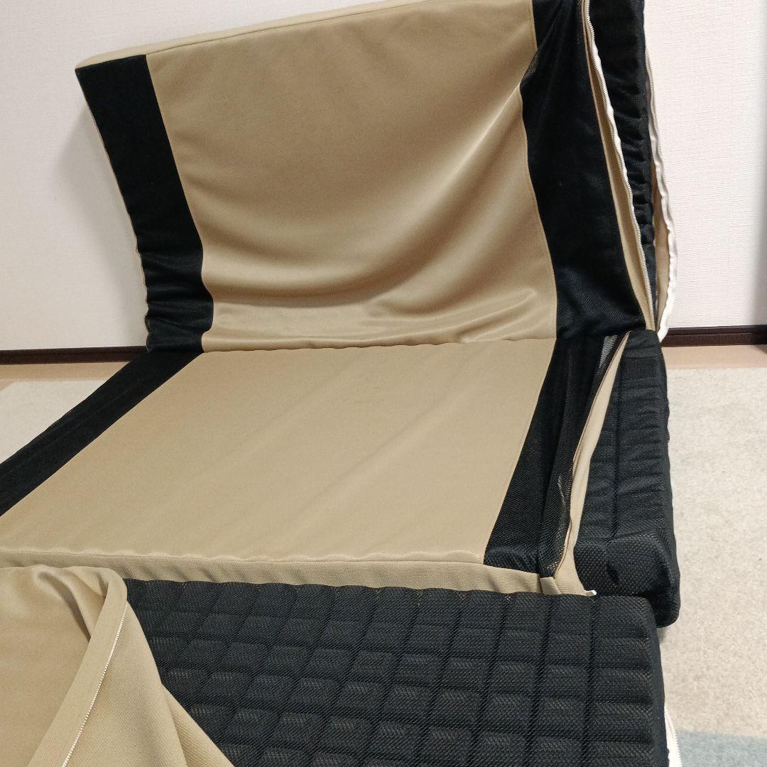 西川 インテリア限定エアーマットレス シングル　外袋付き 折りたたみ式 ベージュ