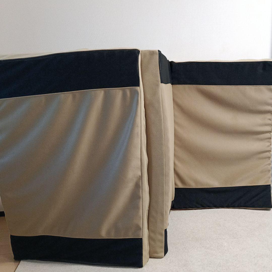 西川 インテリア限定エアーマットレス シングル　外袋付き 折りたたみ式 ベージュ