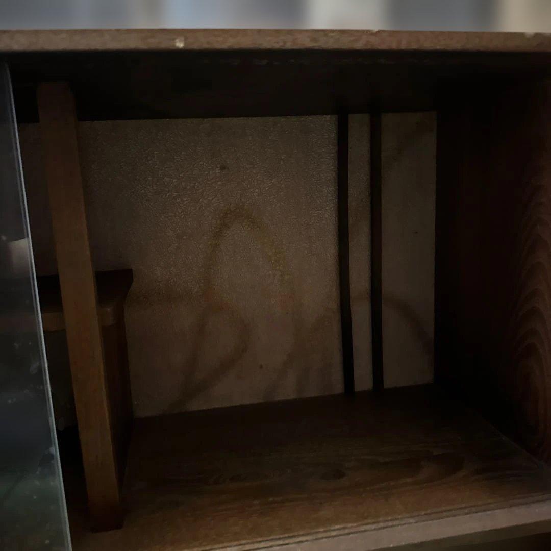 昭和レトロ　木製ガラス扉付きキャビネット