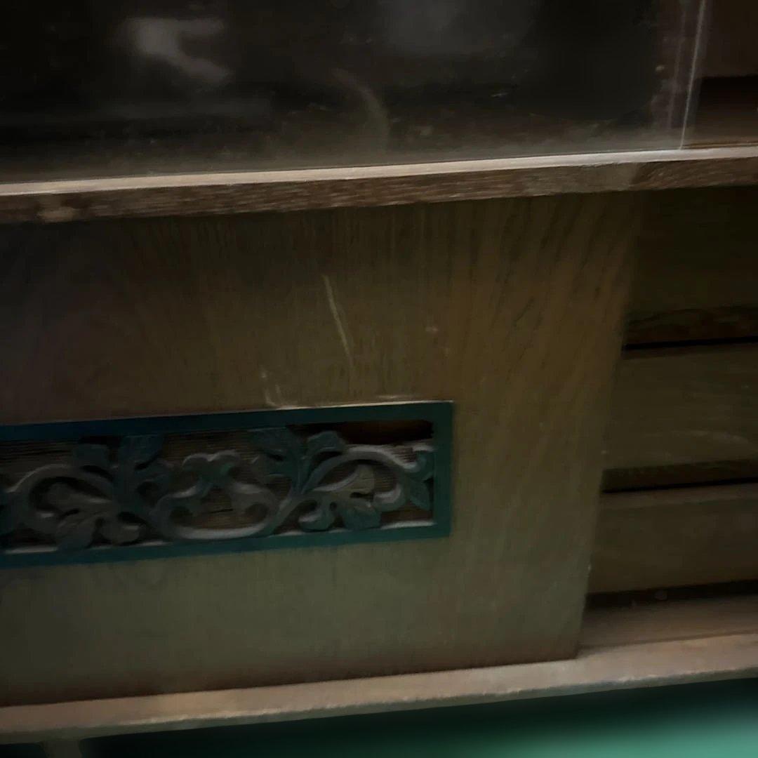 昭和レトロ　木製ガラス扉付きキャビネット