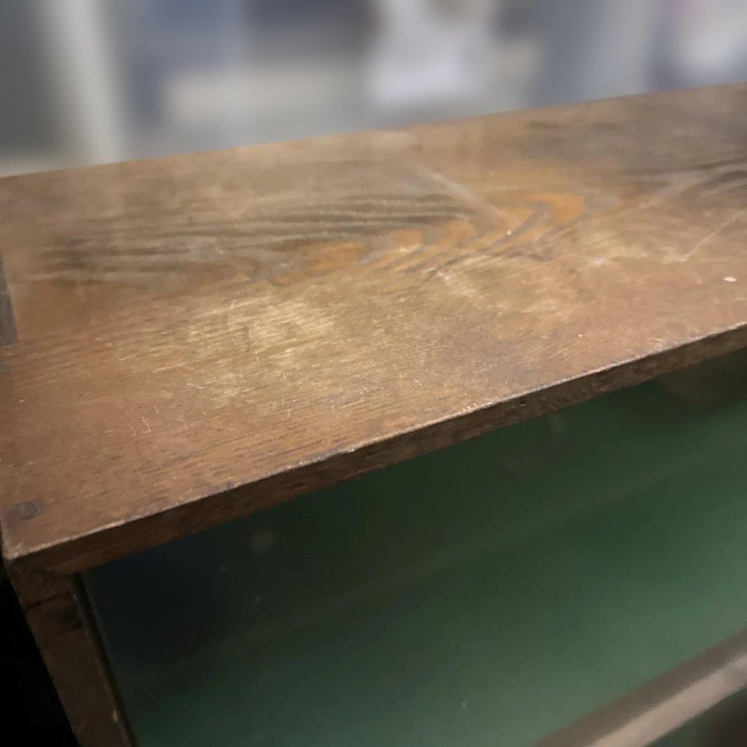 昭和レトロ　木製ガラス扉付きキャビネット