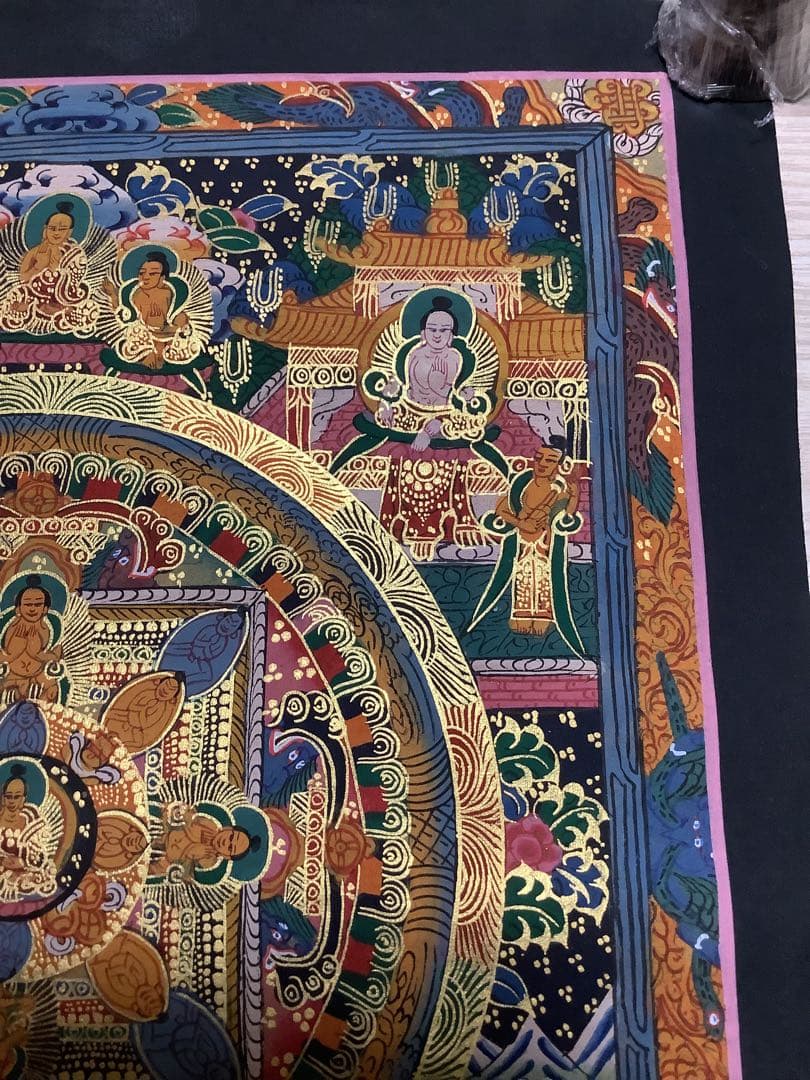 《 チベット密教　新品　1点物 》 手描き　曼荼羅　仏陀　釈迦　仏画　仏教　f1