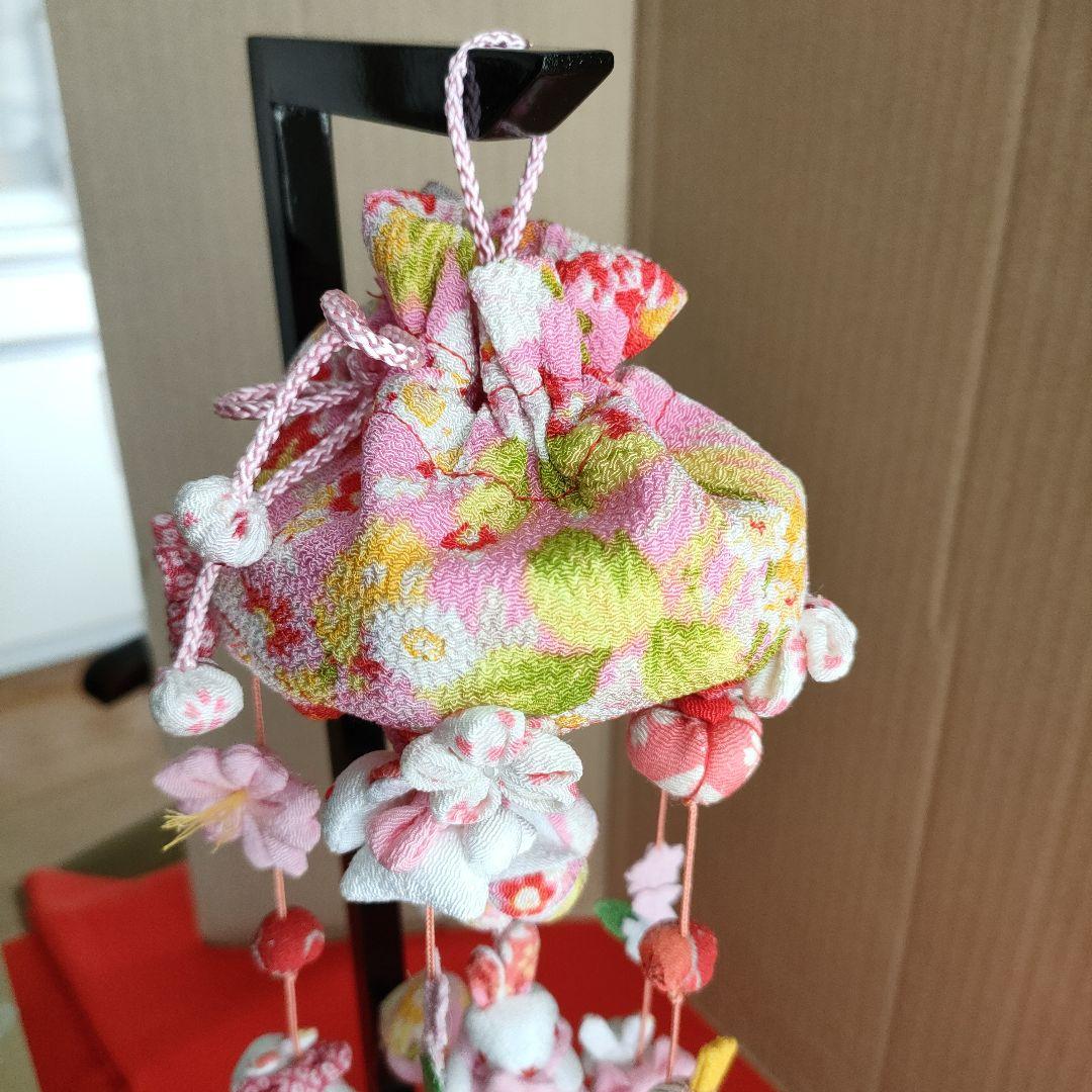 ひな祭り飾り カラフルな布製　　　(こつぶうさぎ　特小)スタンド付き