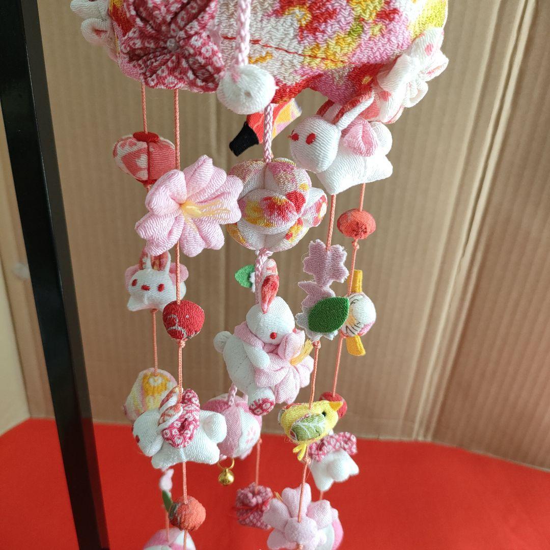 ひな祭り飾り カラフルな布製　　　(こつぶうさぎ　特小)スタンド付き