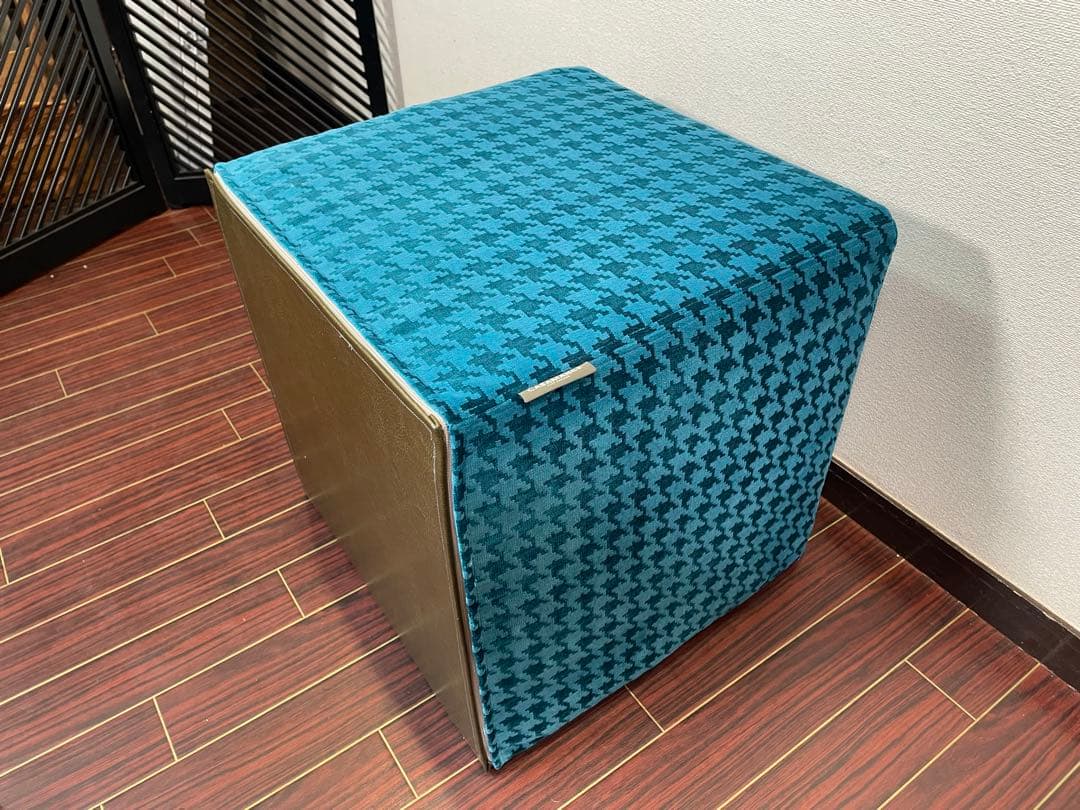 フランス CASAMANCE スツール ベルベット プフ オットマン 千鳥格子