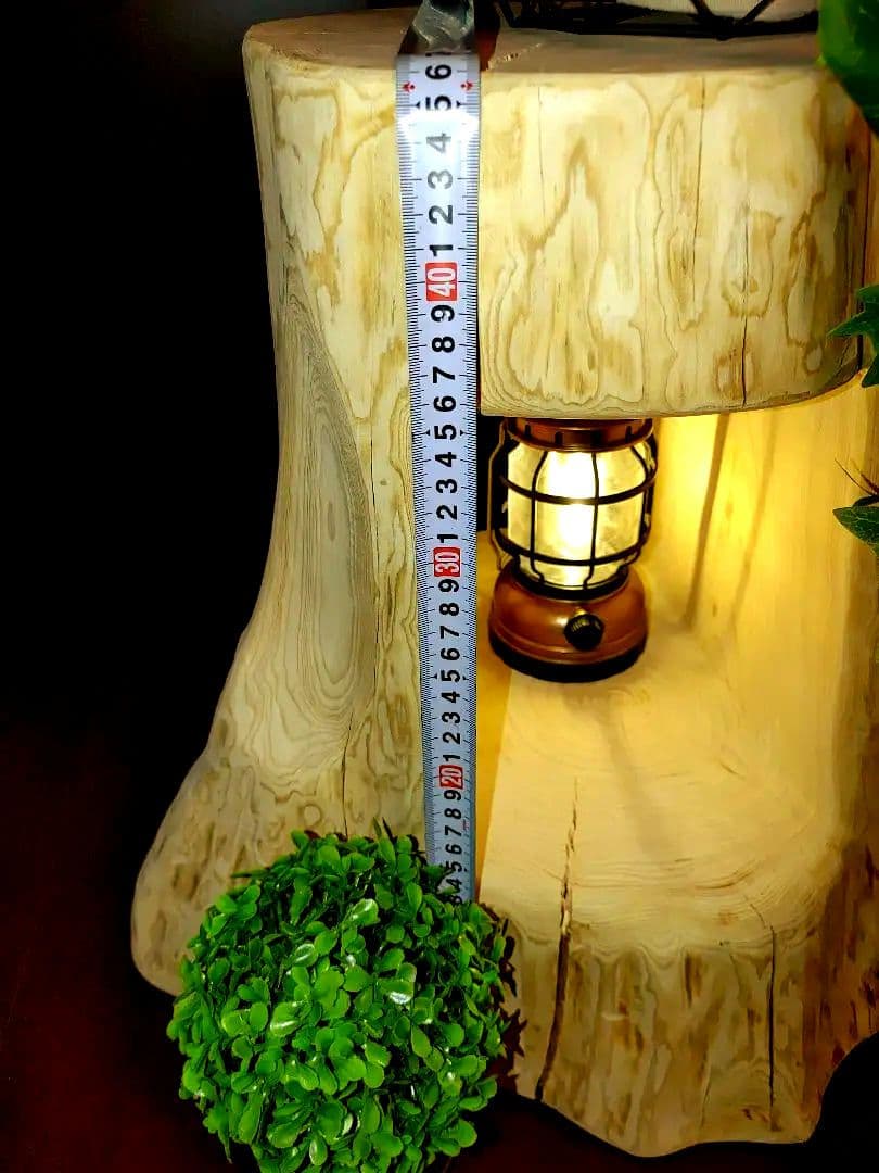 大型 切り株 ひのき くりぬき 親子 本立て 椅子 スツール テーブル高46cm