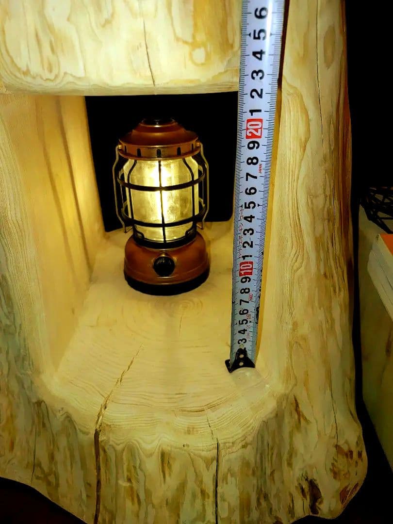 大型 切り株 ひのき くりぬき 親子 本立て 椅子 スツール テーブル高46cm