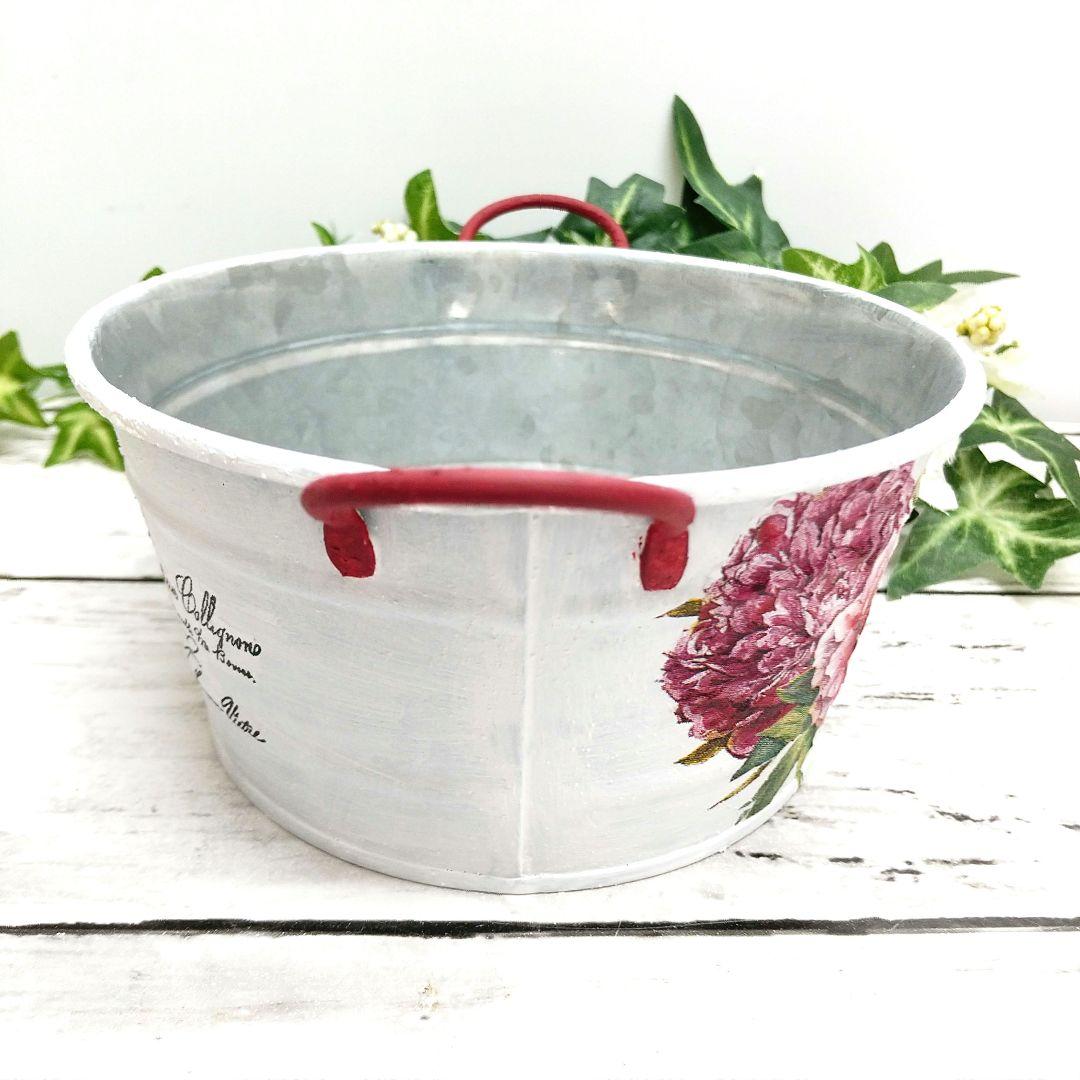 デコパージュ ꔛ‬ꕤ ガーデン雑貨 *鉢カバー *小物入れ *リメ缶 *薔薇