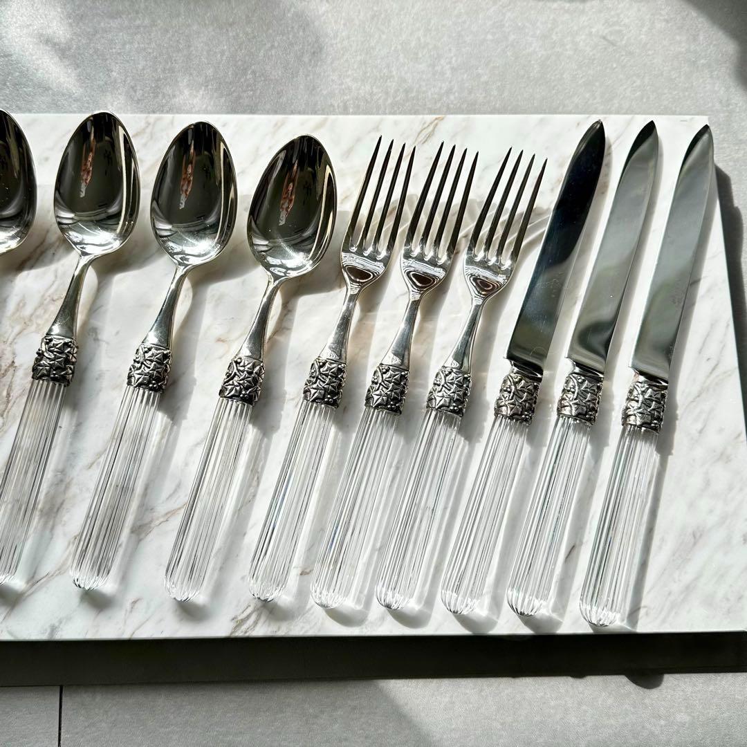 値下★パリ 高級カトラリー シエクル クリスタルハンドル 9本セット フランス製