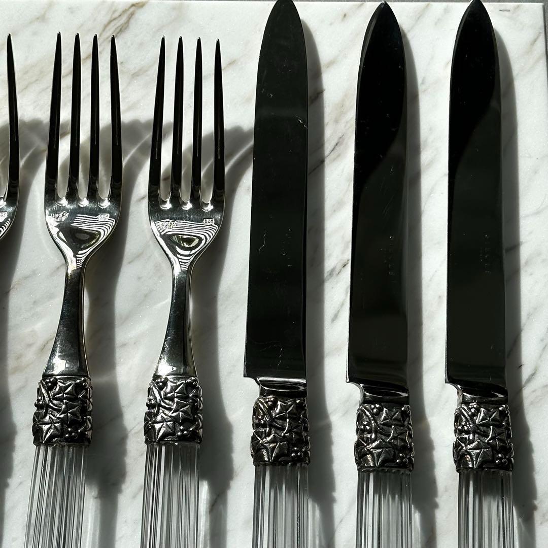 値下★パリ 高級カトラリー シエクル クリスタルハンドル 9本セット フランス製