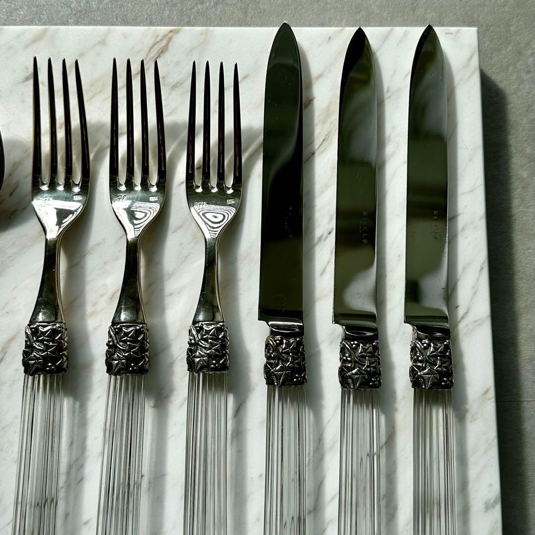 値下★パリ 高級カトラリー シエクル クリスタルハンドル 9本セット フランス製